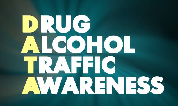 Acronym DATA - Drug Alcohol Traffic Awareness. Healthcare conceptual image. 3D rendering.
